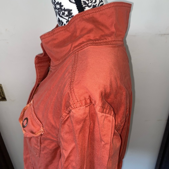 Live A Little Size XL Orange Utility Jacket with Four Pockets with Large Snaps - Picture 9 of 13